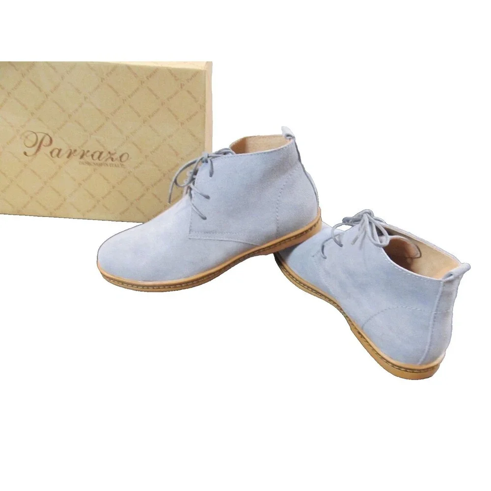 Parrazo Men’s Classic Chukka Desert Boots 6.5 Grayish Blue Suede Ankle Boot
